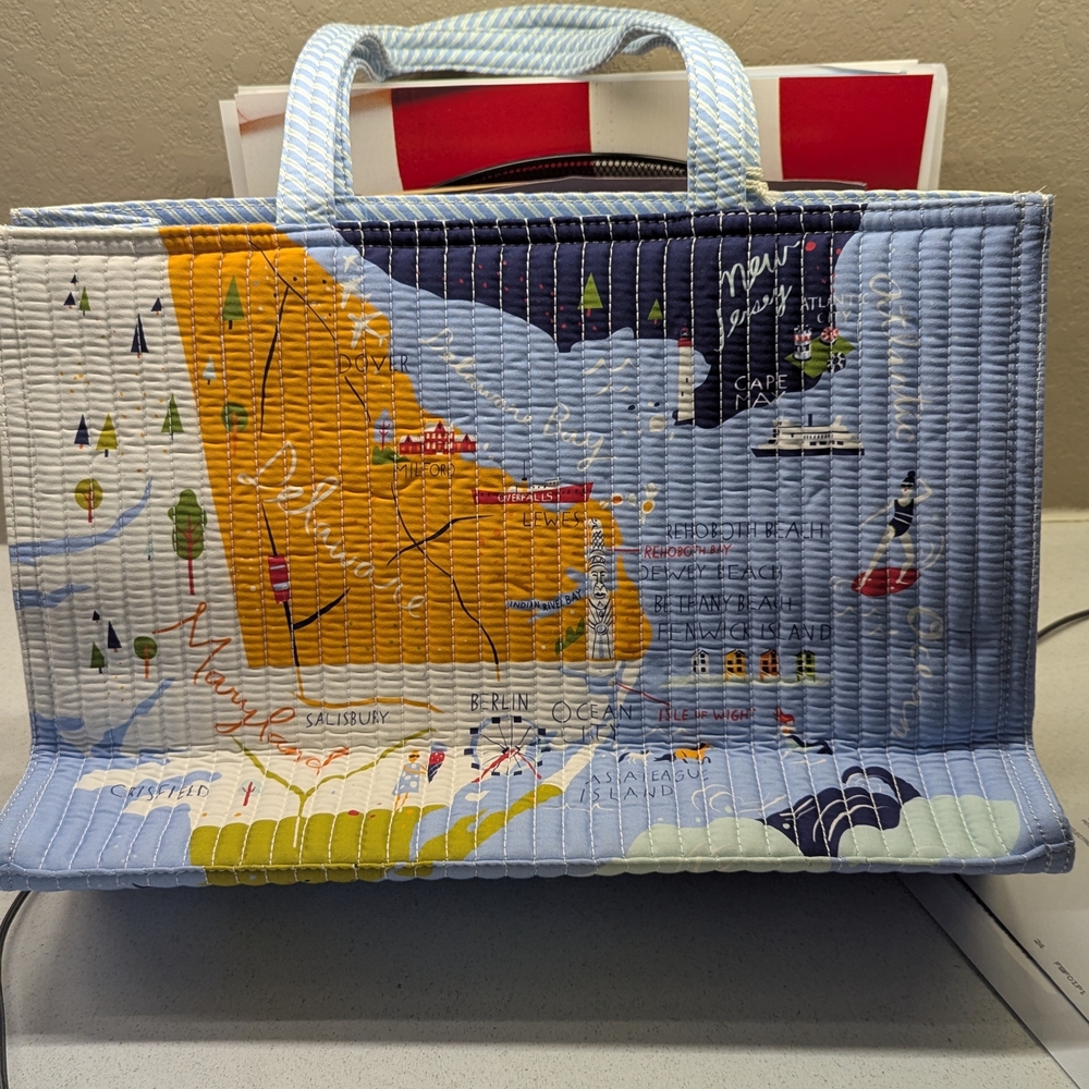 Spartina 449 Blue and Yellow Tote Bag